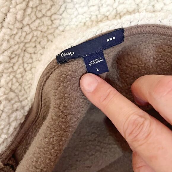 Gap Faux Sherpa Collar Aviator Pilot Biker Moto Double Breasted Button Jacket - Picture 13 of 16